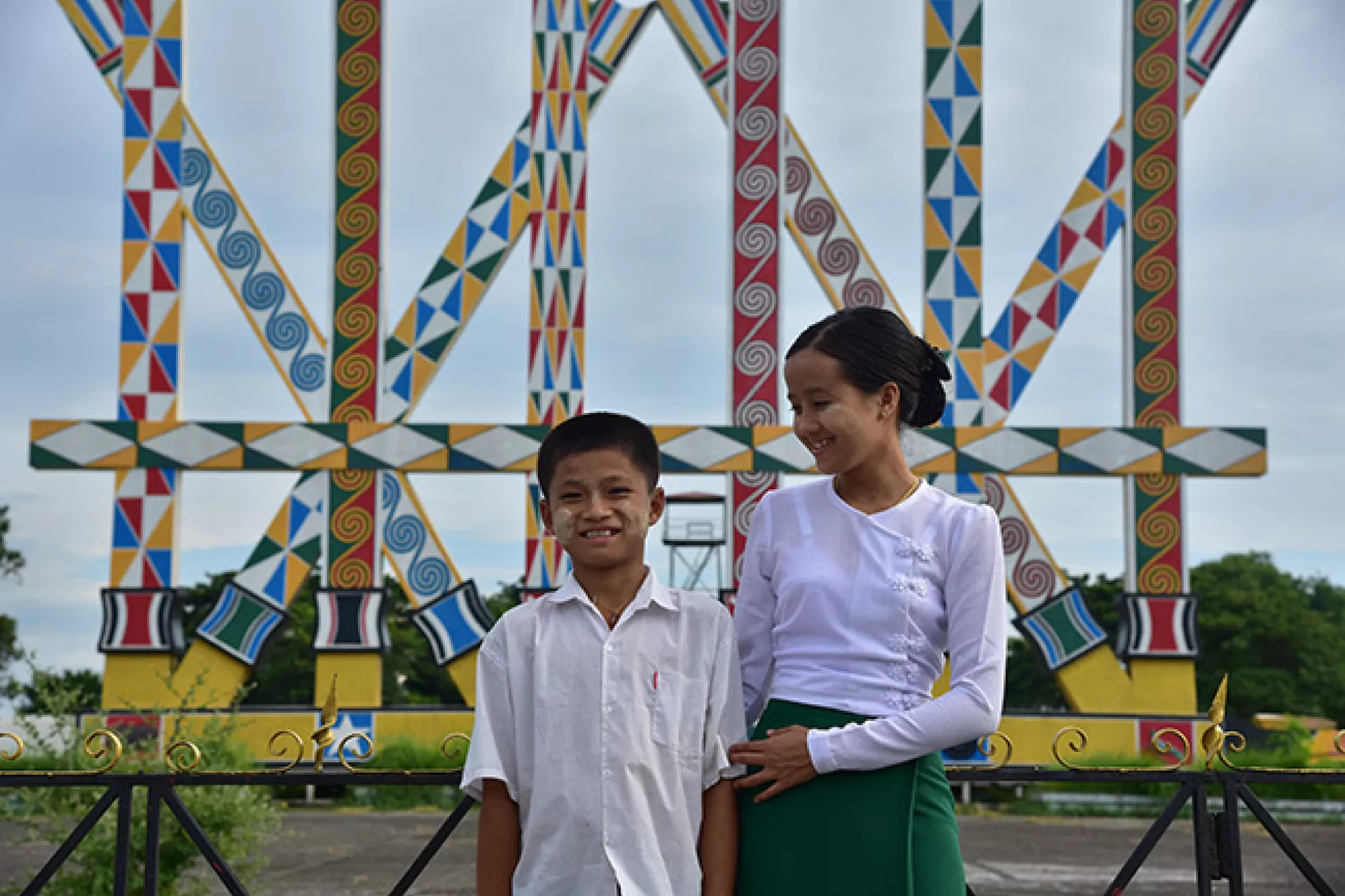 Zau Seng, 11, and teacher Mya, 25.