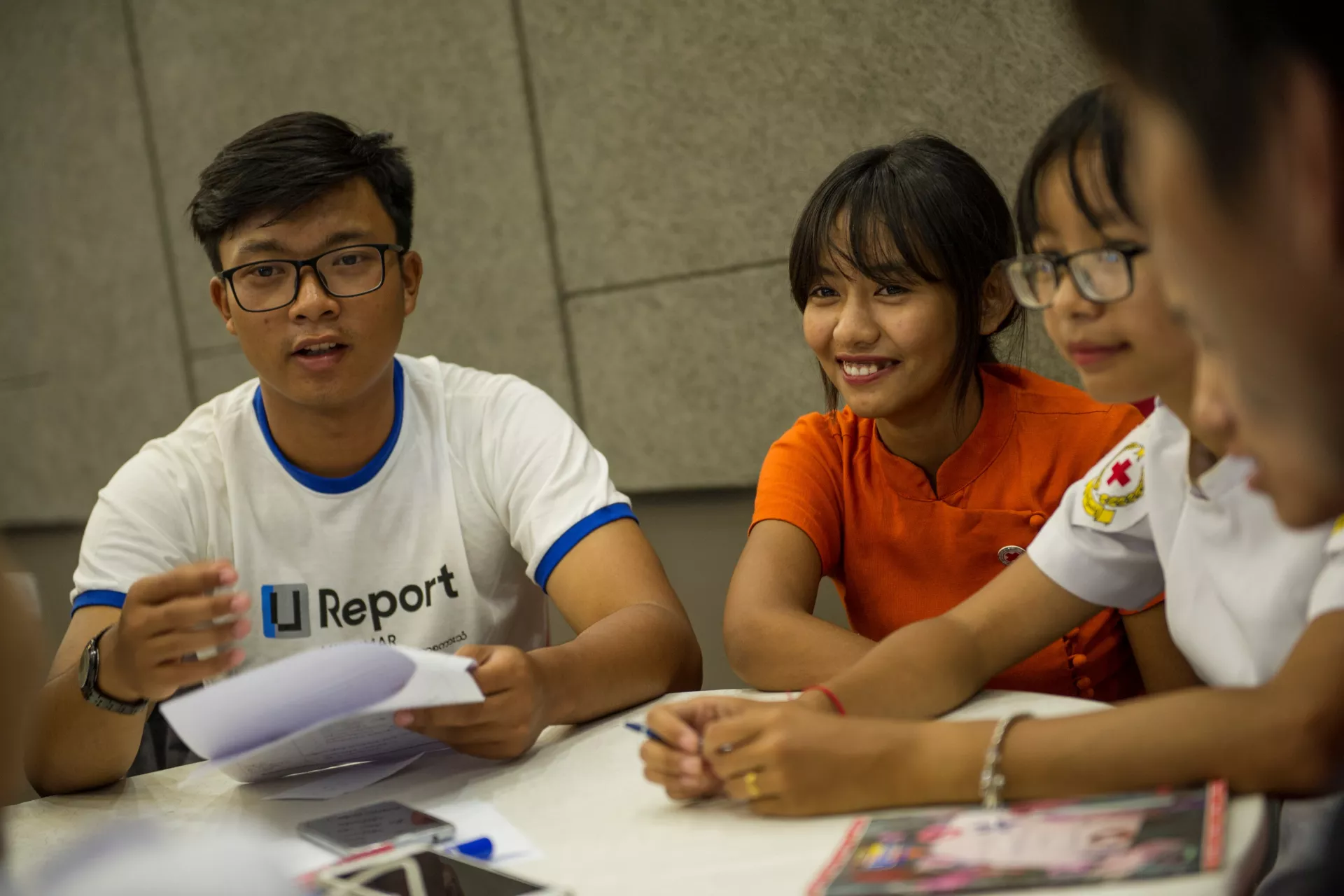 Group Discussion lead by U-Reporters at the Workshop on Empowering Young Women and Men 