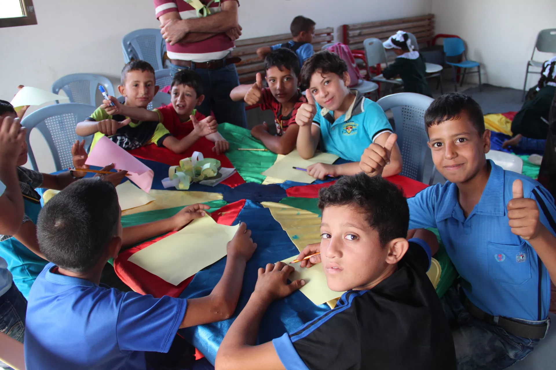 Children participate in group counselling activities