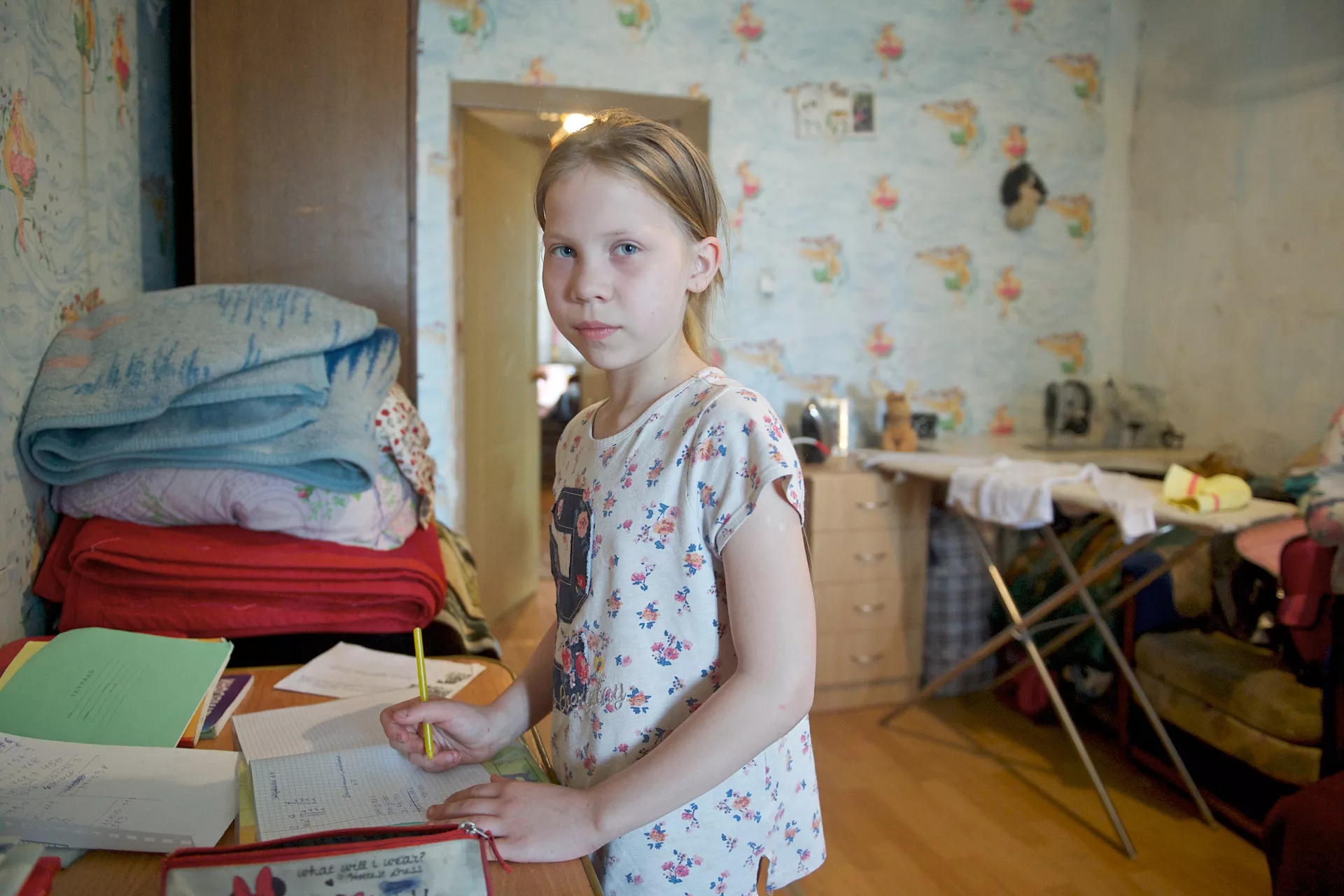 Ten years old getting ready to go to school in Nur-Sultan, Kazakhstan. In 2019, UNICEF initiated a &lsquo;cash plus&rdquo; model of services jointly with the Ministry of Labour and Social Protection to enhance the impact of cash transfer on child poverty.