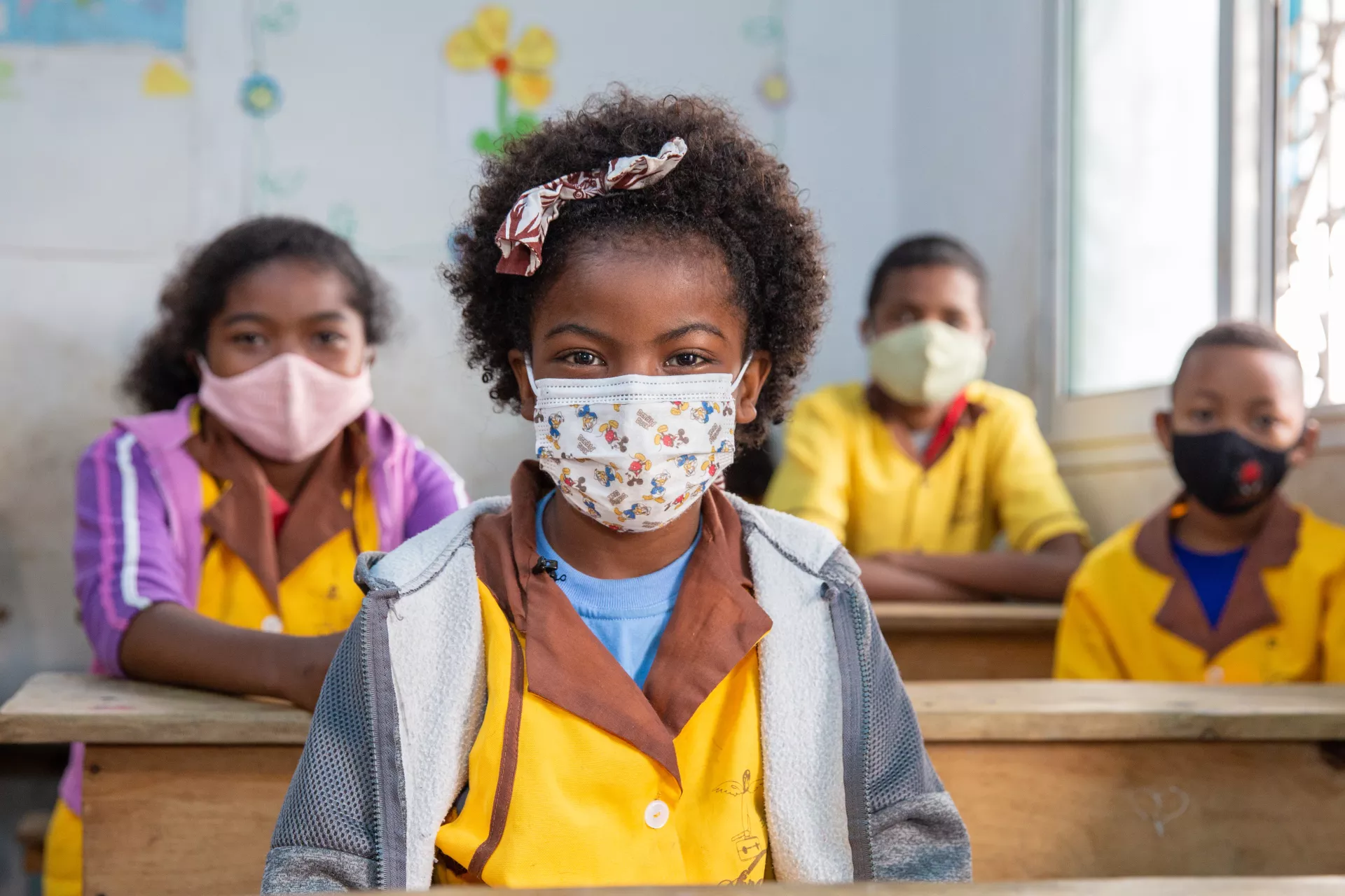 Students in a school in Madagascar