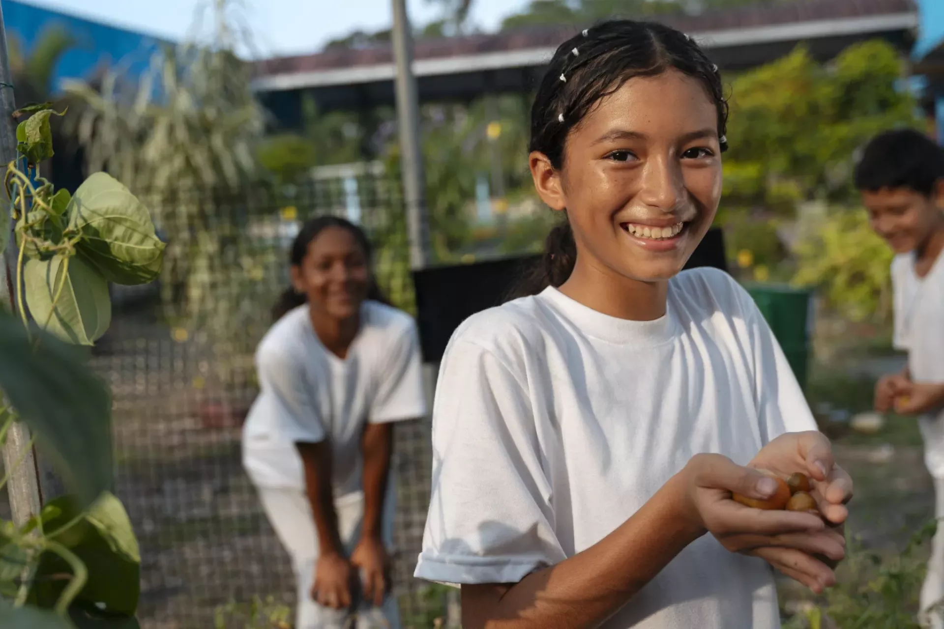 Girl at school that is part of an Ecuador Resilient Schools programme