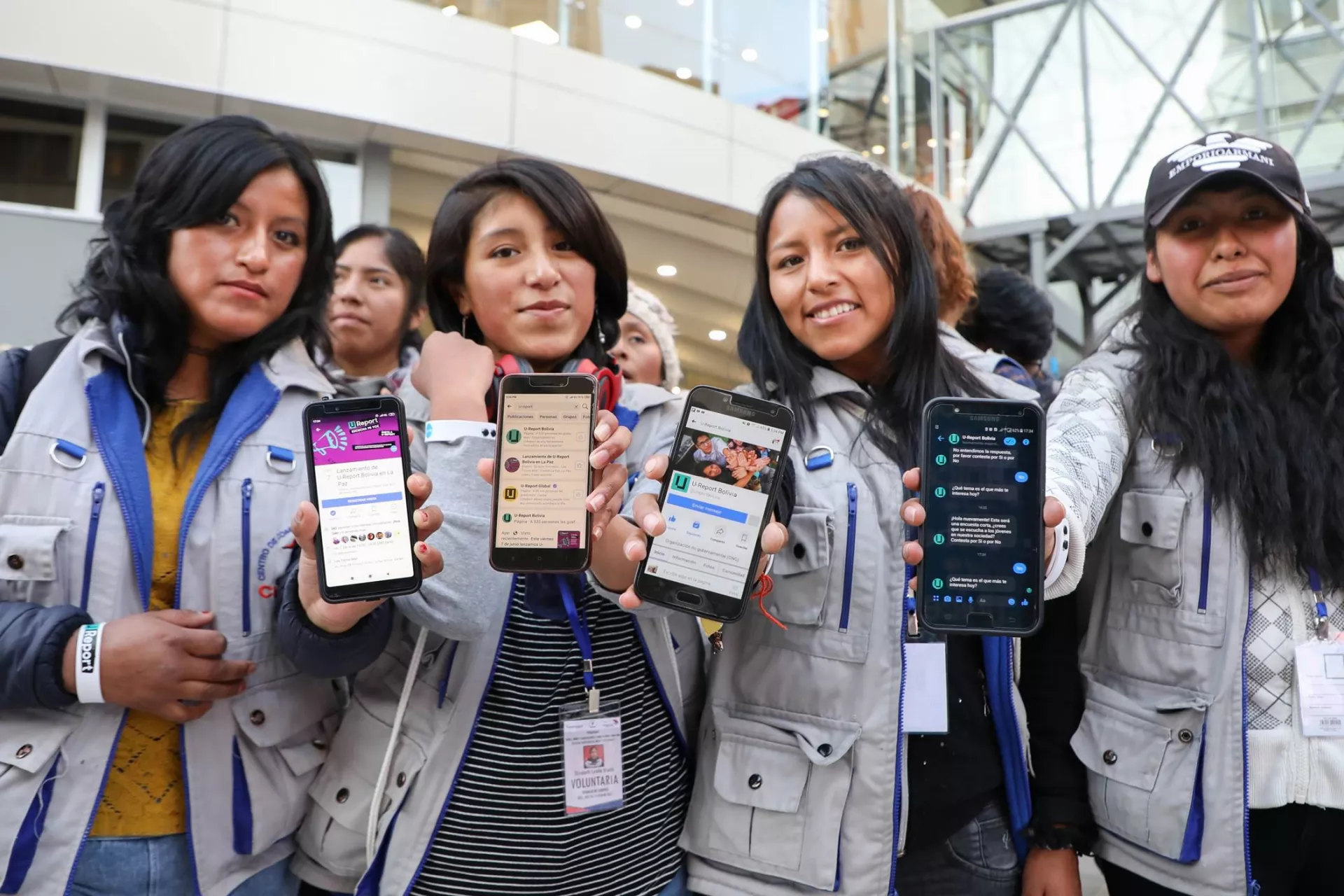 A group of teenagers were present during the 4th of June event when Bolivia joined the U-Report global initiative.