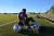 Girl on football field