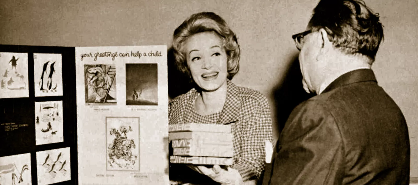 Marlene Dietrich at the UNICEF Greeting Cards campaign 