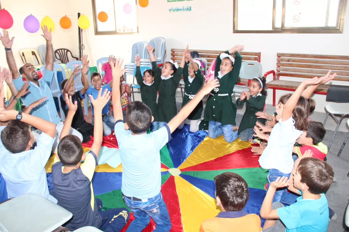 Children participate in group counselling activities at one of the family centres