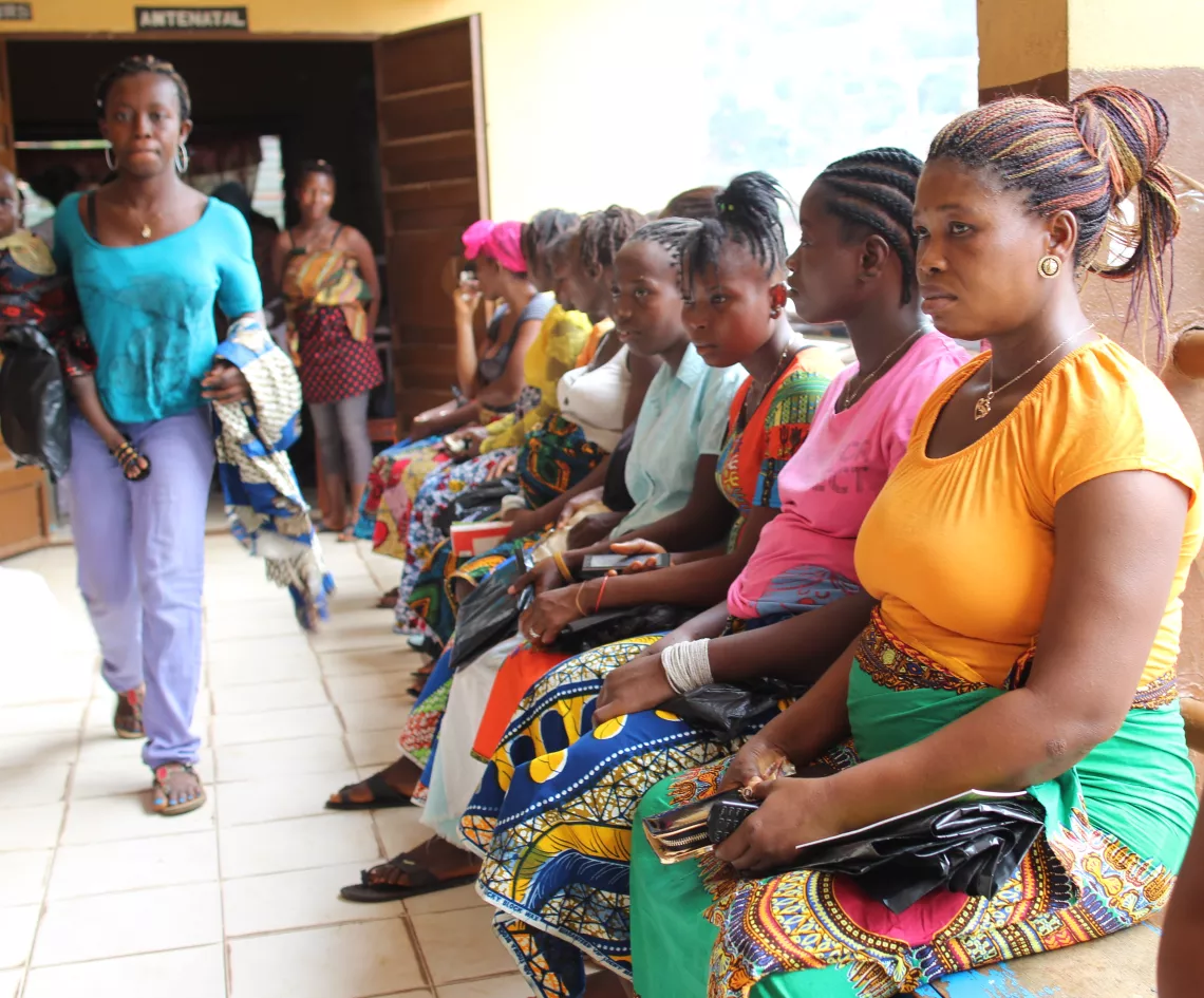Pregnant women waiting to receive antenatal care at George Brook Community Health Centre