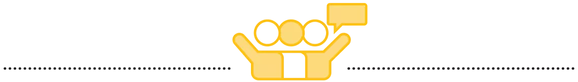 Icon of people and a speech bubble