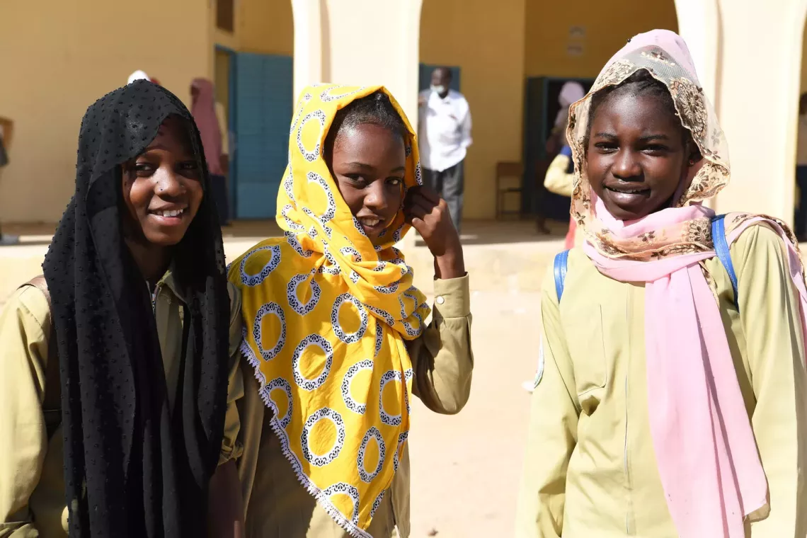 Children at the playground of their school Dobro, in Abeche, in the East of Chad.