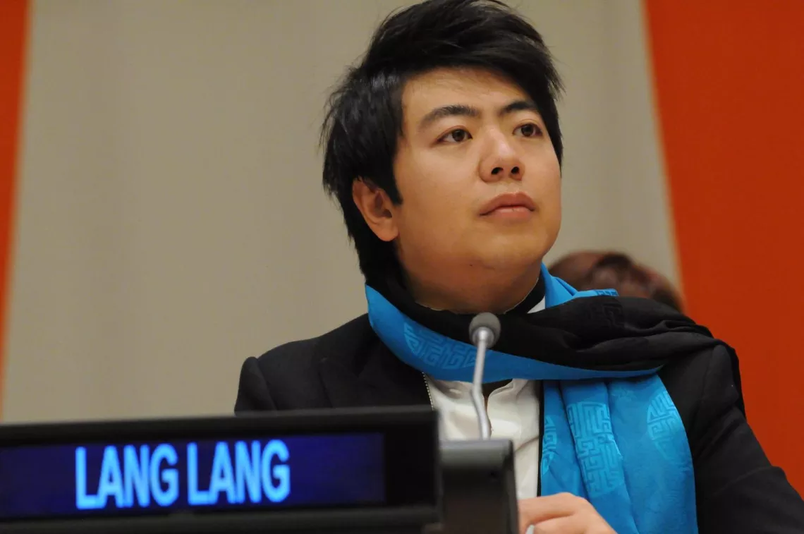 On 25 September 2013, acclaimed Chinese piano virtuoso and UNICEF Goodwill Ambassador Lang Lang attends the High-Level Leadership Panel during the Global Education First Initiative Anniversary celebration event &lsquo;Delivering on the Global Education Promise&rsquo;, at United Nations Headquarters (UNHQ).