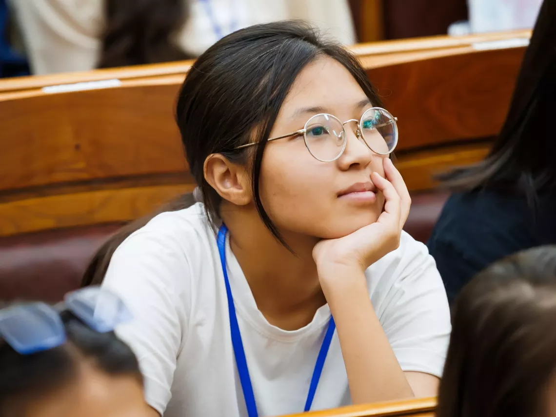 Young girls during the three-day Game Jam in Almaty, Kazakhstan.
