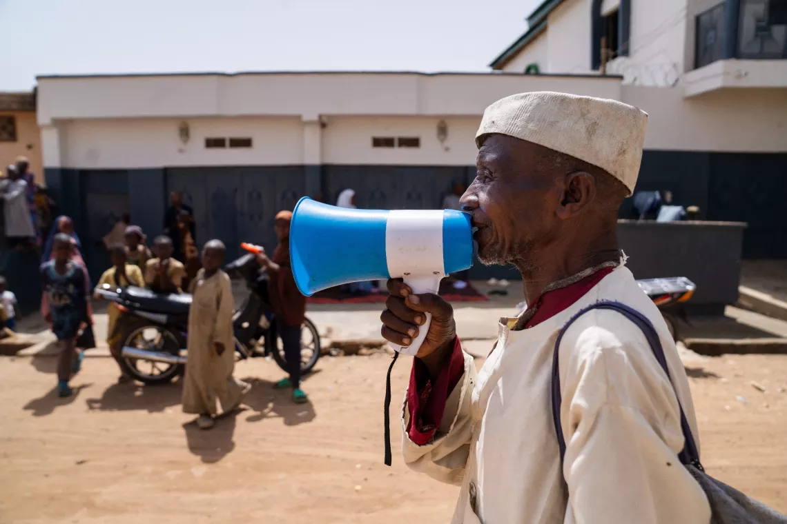 Musicians and local advocates engage the community at a human papillomavirus (HPV) mobile clinic in Katsina, Nigeria on 31 May 2024.