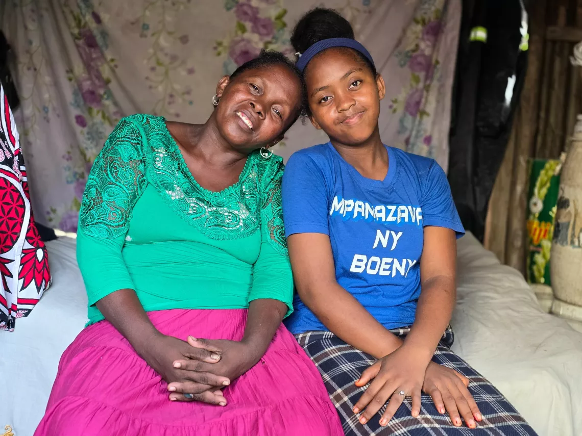 Madagascar: Soraya, 15, and her mother Louisette, 45 at home in Majunga city, Boeny Region.