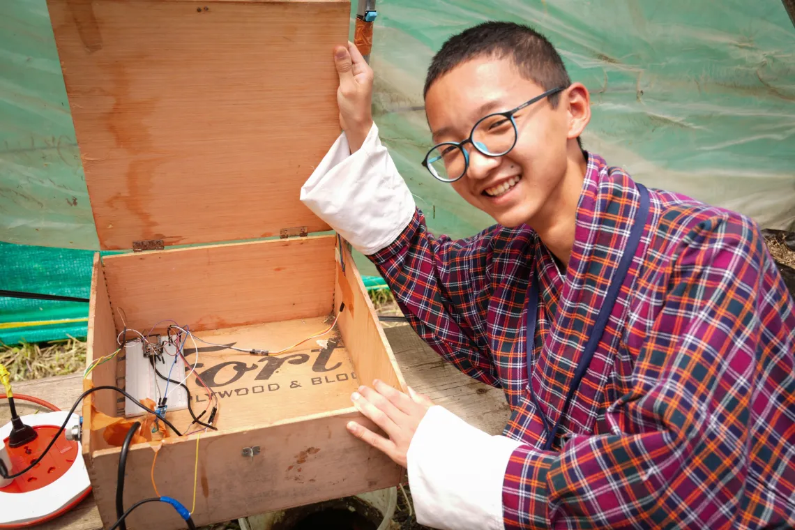 Younten Thinley Dendup is a grade 10 student of Motithang Higher Secondary School. He is a member of the Smart Agriculture project in his school.