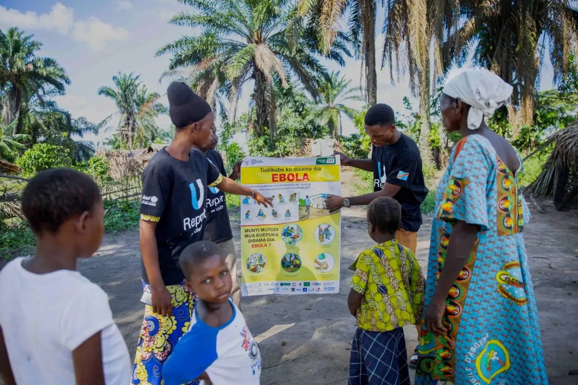 Democratic Republic of the Congo. A group of U-Reporters help raise awareness about the Ebola virus among community members in Kasai Province, in October 2025.