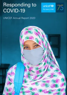  A young student wearing a face mask