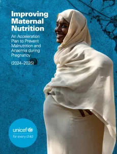 Screenshot of cover of maternal nutrition acceleration plan report.