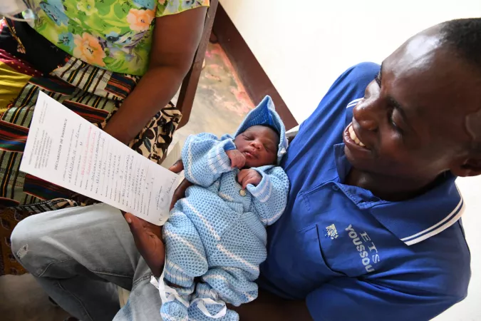 This newborn baby just received her birth certificate at the hospital of Sibiti, in the South of Congo