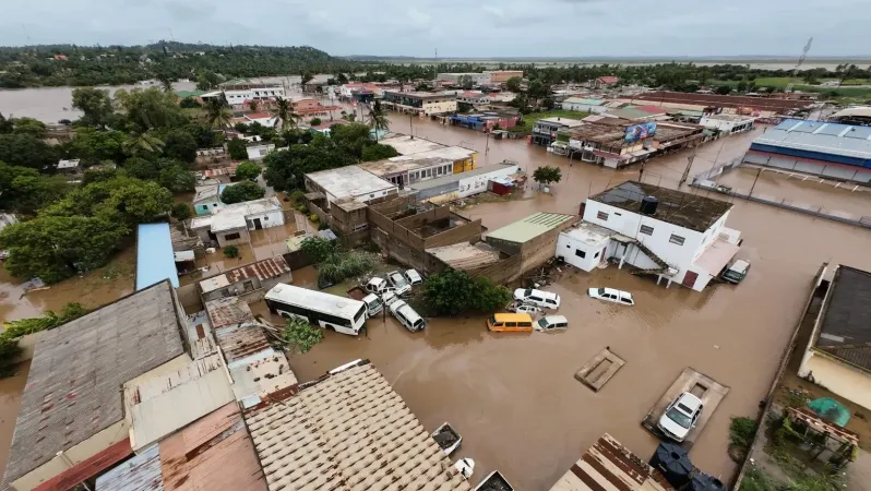 Aerial image of flood town.