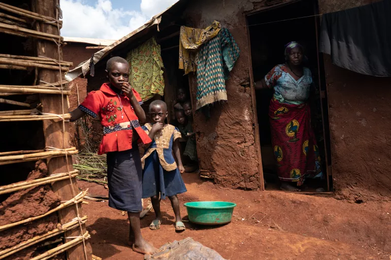 Children in Rhoe IDP camp, Ituri, Democratic Republic of the Congo, December 3, 2021.