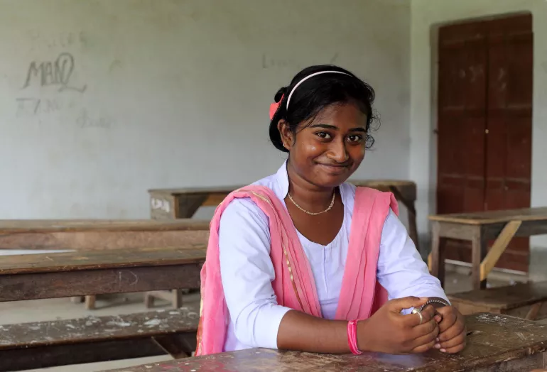 Rima, de 17 a&ntilde;os, de la India, ayuda a prevenir los matrimonios infantiles en su comunidad.