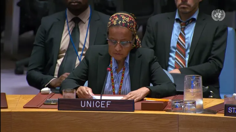 UNICEF Deputy Executive Director Hannan Sulieman's briefs at the United Nations Security Council meeting on escalating violence in the West Bank
