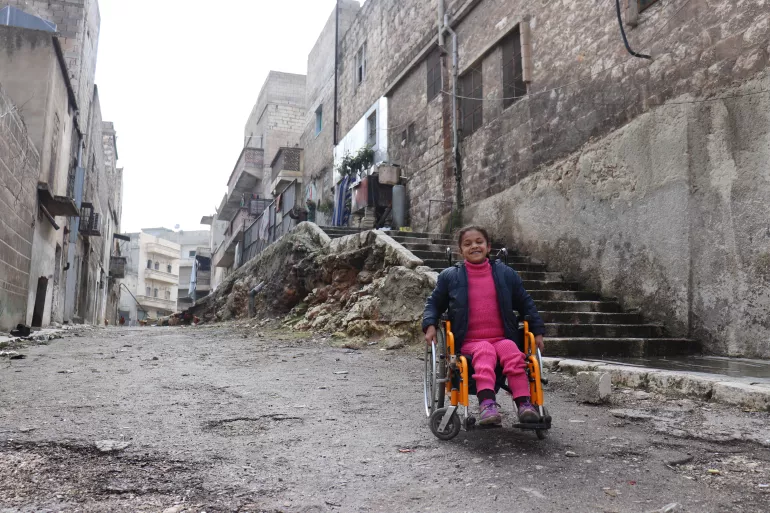 a young girl on a wheel chair - Aleppo, Syria