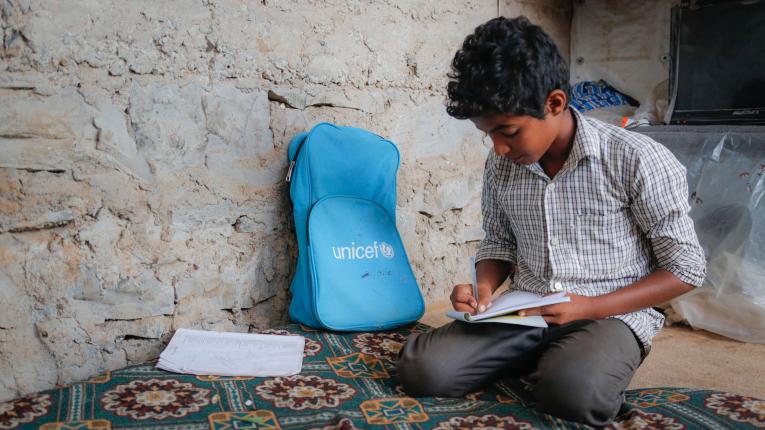 12-year-old Azmi has been displaced from his home due to conflict in Yemen. Azmi wants to go back home so he can go back to his school and see his friends again. March 2018.