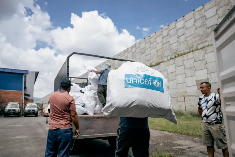 UNICEF supplies arriving in Nepal