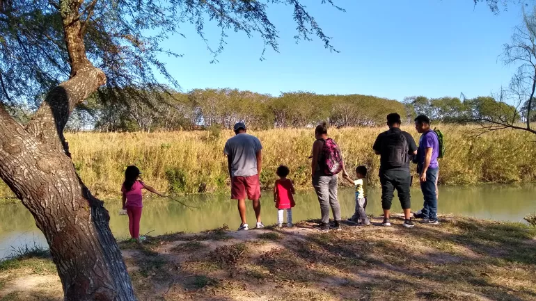 Adults and children in Matamoros 