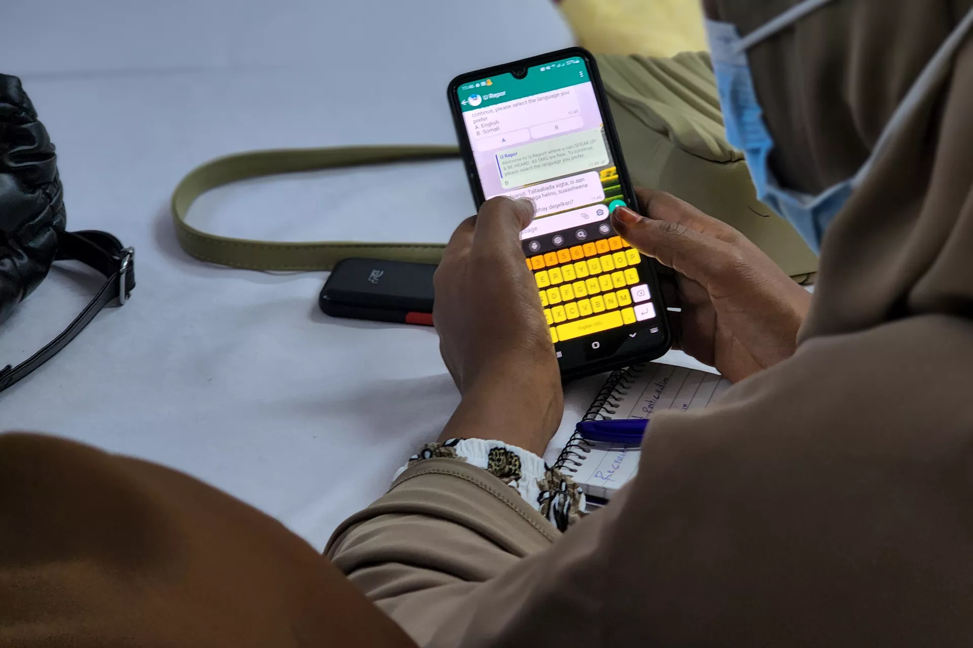 U-Report platform being used.