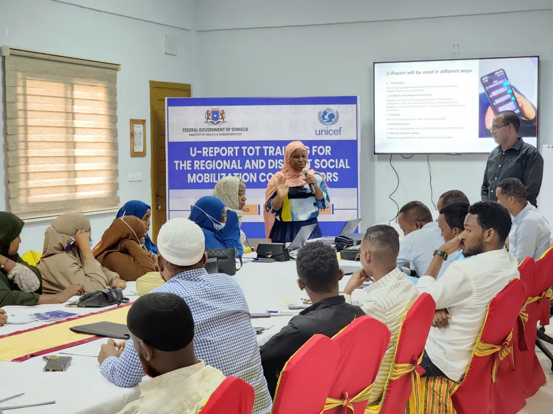Fatuma Namukose, UNICEF Staff presenting U-Report