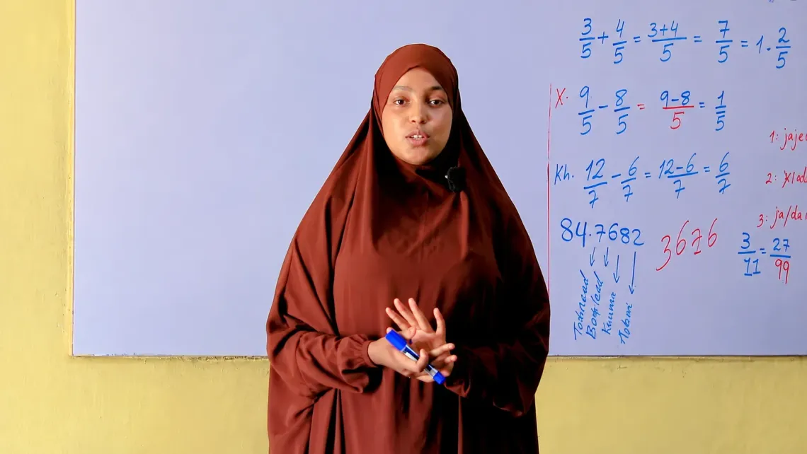 Khadan Cabdi Bade teaches ABE learners in Geedbalaadh village, Somaliland, using a solar-powered tablet and Tespack.  Provide your feedback on BizChat