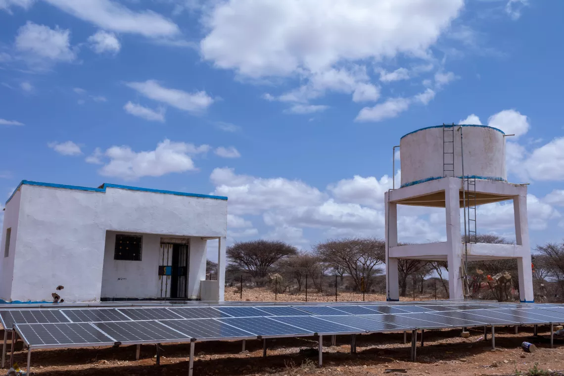 USAID-funded and UNICEF-installed water borehole in Ainabo.