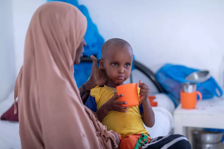 Zakaria is recovering from severe acute malnutrition.