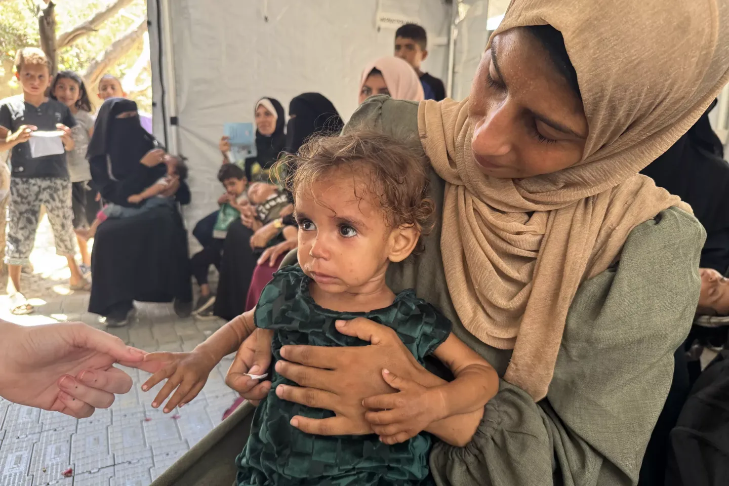 Noor suffers from acute malnutrition in Gaza&rsquo;s Middle Area.