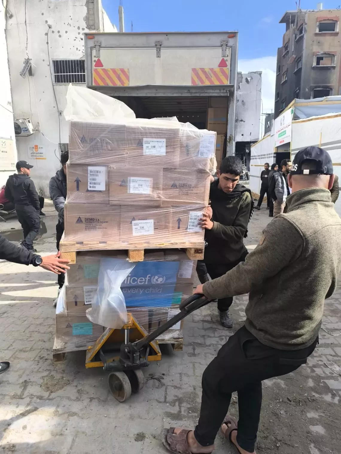 The arrival of specialized medical equipment for the outpatient department at Kamal Adwan Hospital, 20 February 2025 