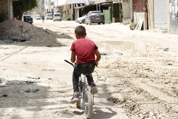 A Photo shows the destruction of roads, buildings, and infrastructure due to the ongoing escalation of violence in Jenin, in the West Bank.