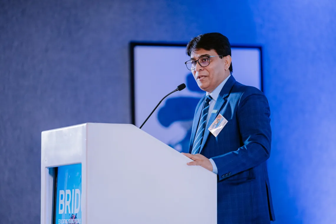 UNICEF South Africa Deputy Representative, Irfan Akhtar, gives the opening address at the Critical Thinking Forum.