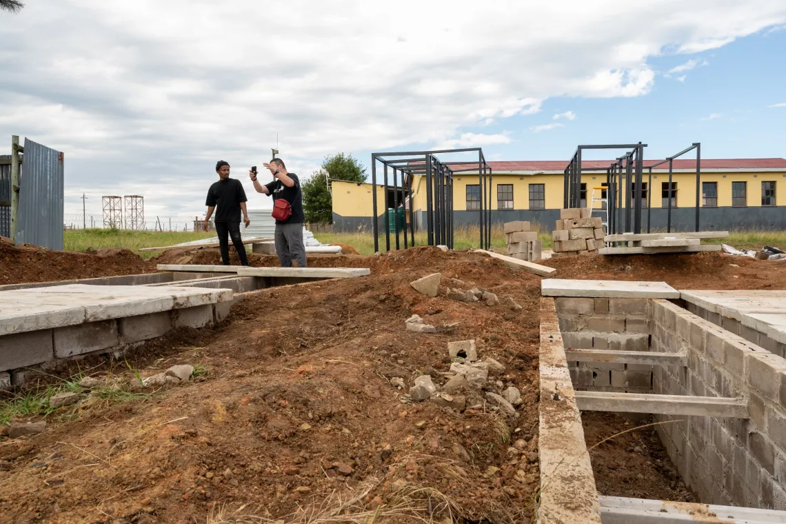 New sanitary facilities under construction at Mbambisa Primary School, Qumbu, Eastern Cape.