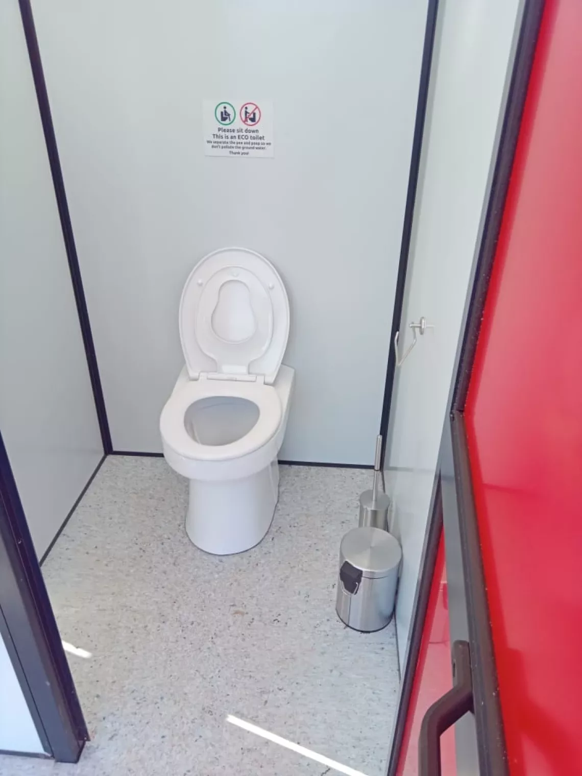 Newly-installed toilets replace old pit latrines at Mbambisa Primary School in the Eastern Cape province.