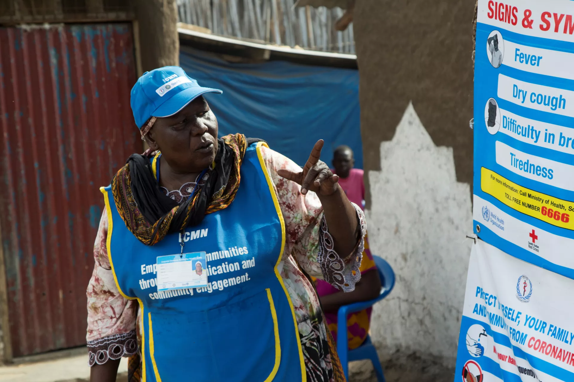 A Boma Health worker showing signs of COVID-19 disease
