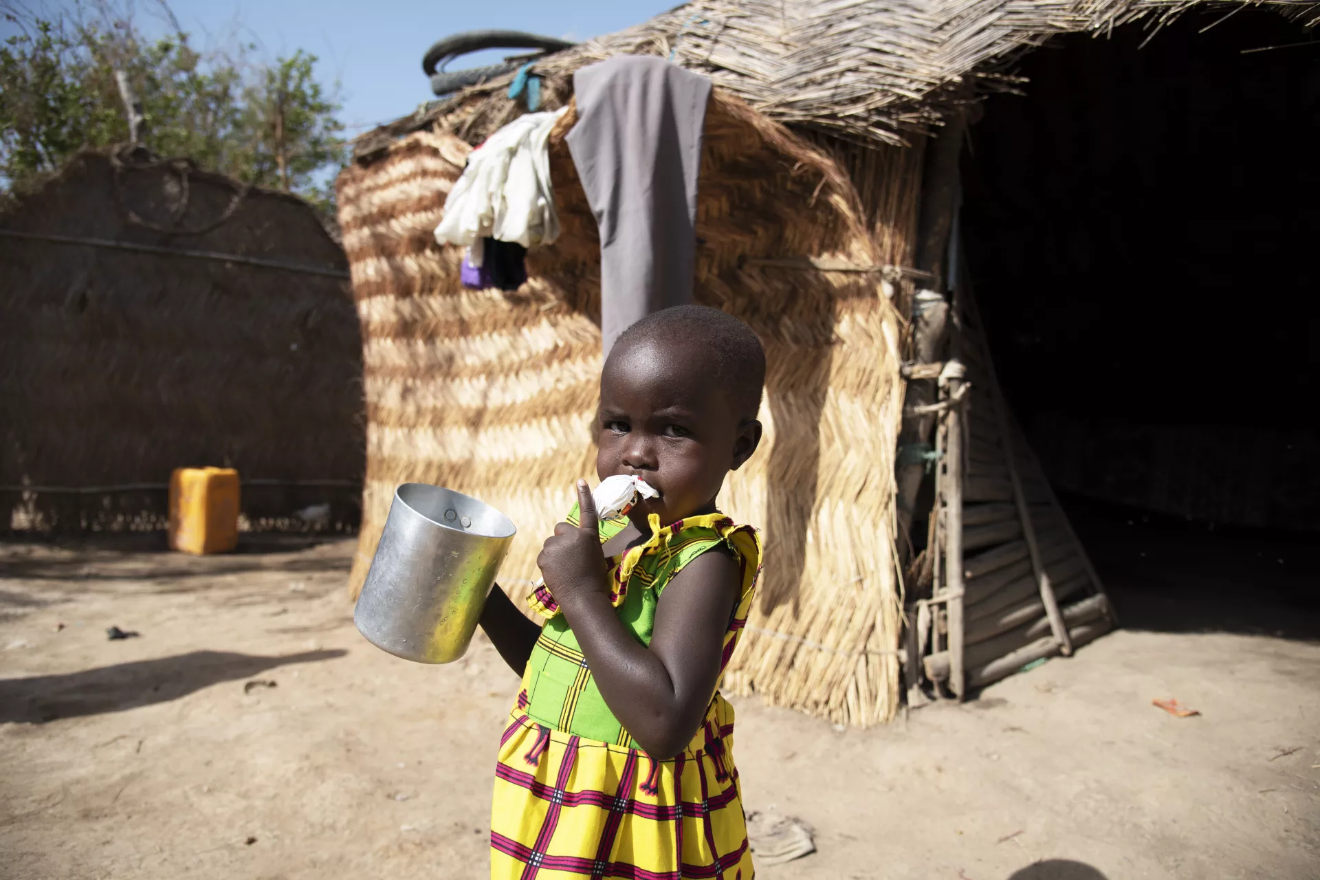 Young child with nutritious lollypop 