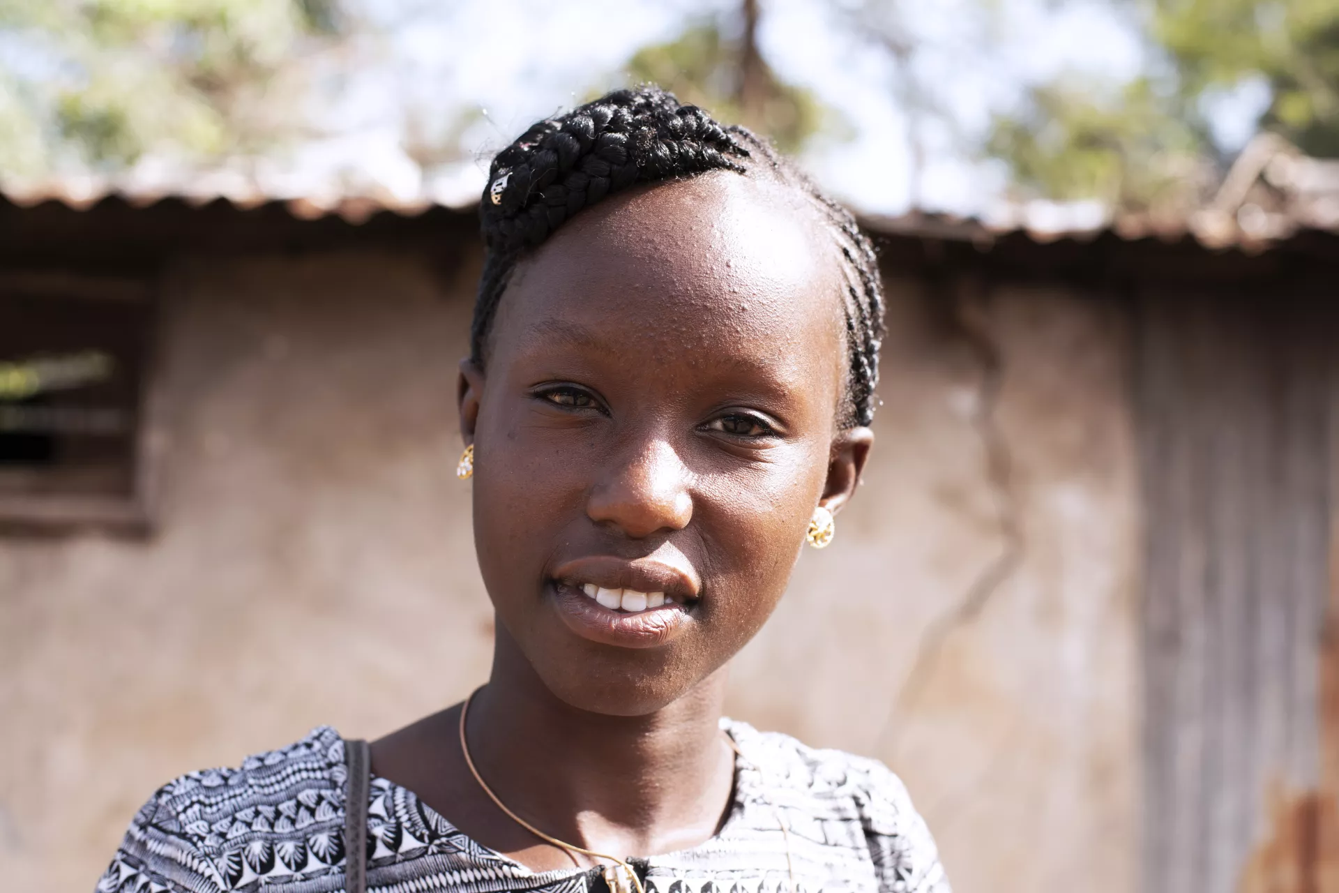 A girl looking into the camera