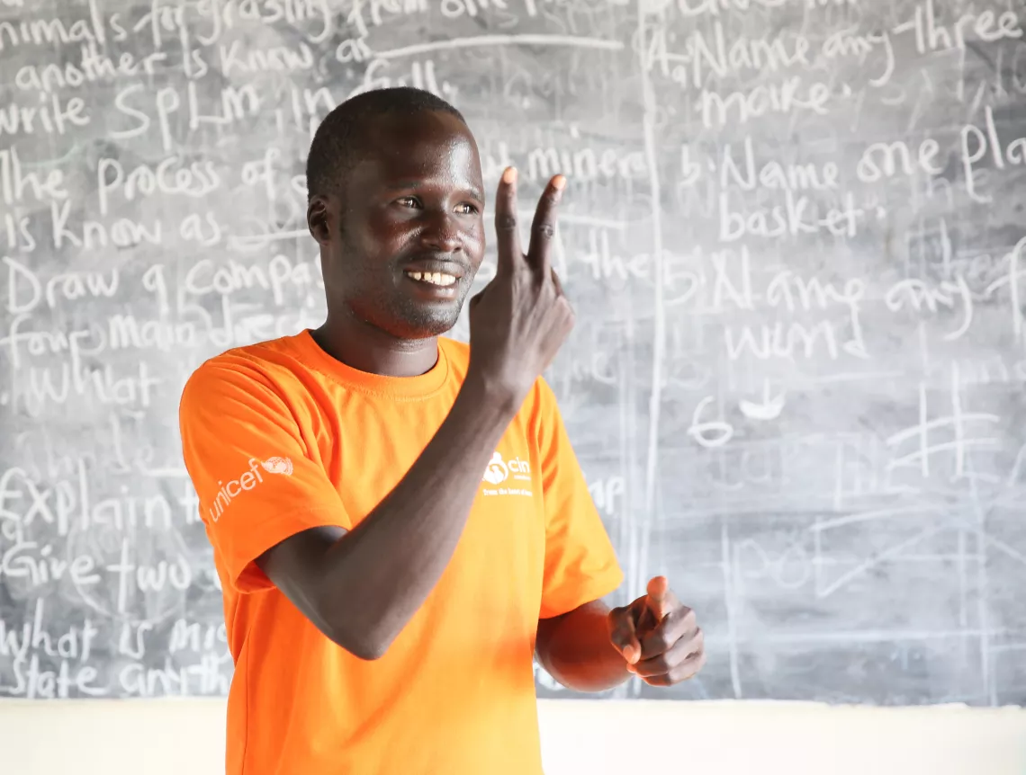 A teacher in a classroom