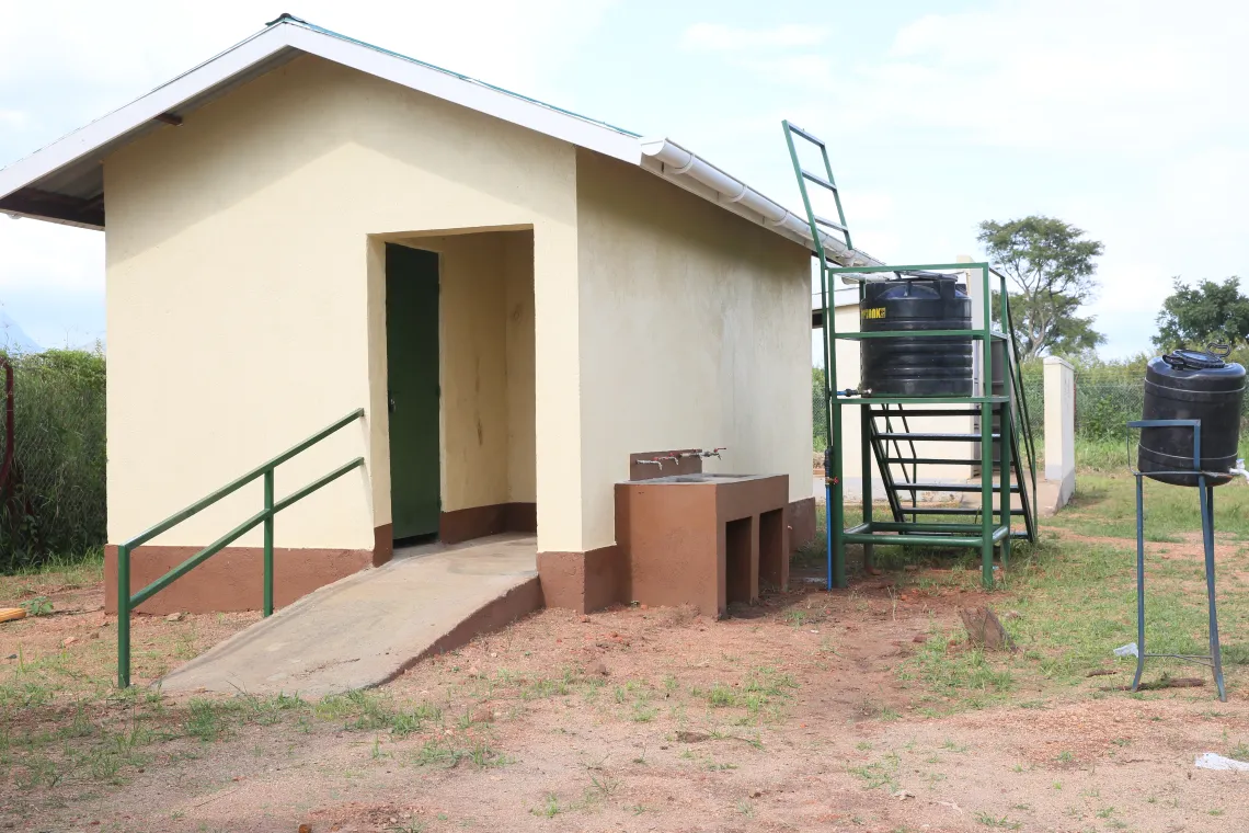 elevated latrines in Paluonganyi primary school.