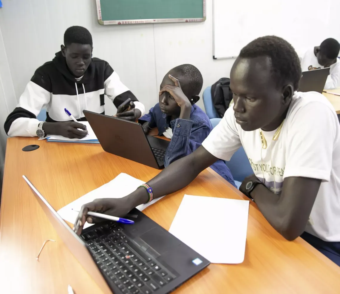 UNICEF Young Reporters in South Sudan, Juba are working on their letter for the international letter-writing competition.