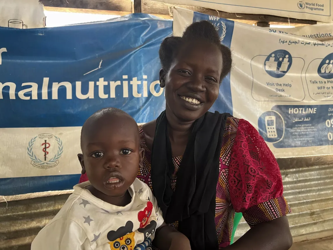 Angelina is photographed holding her child in South Sudan