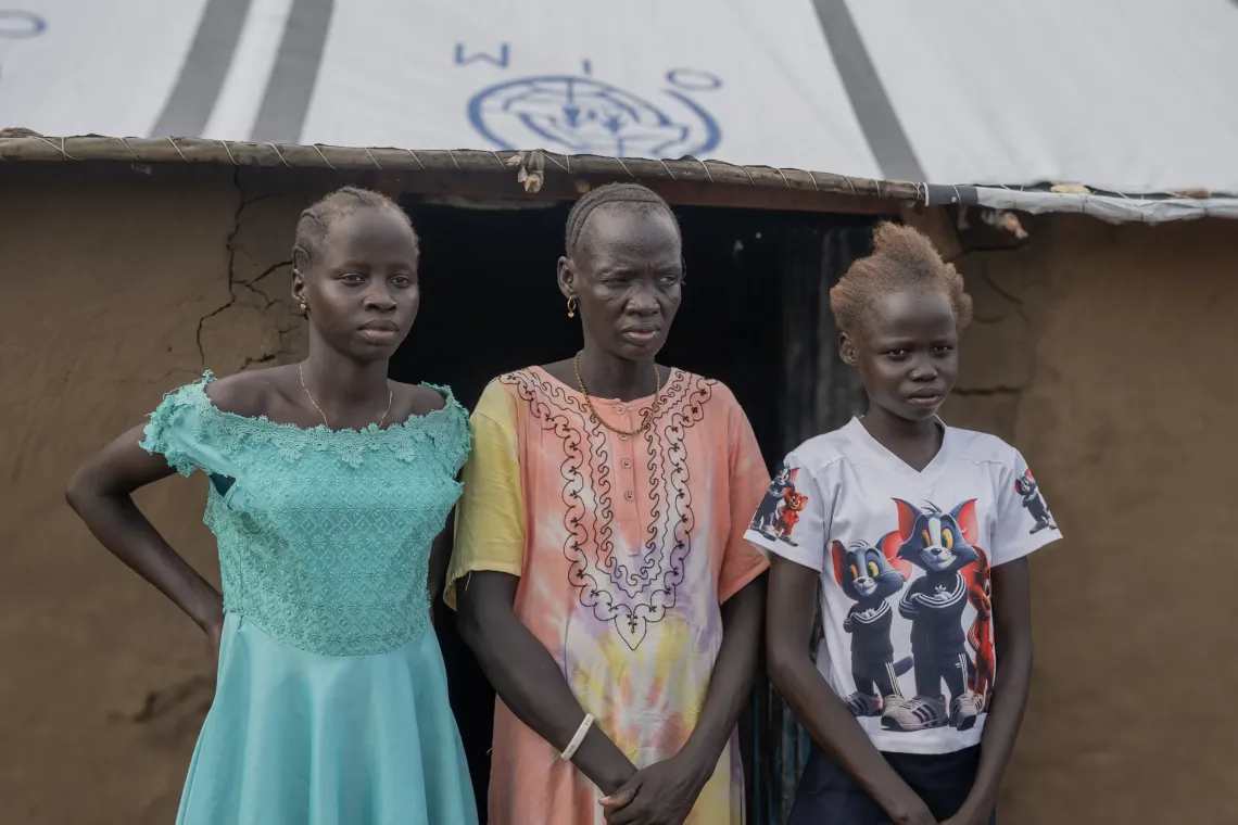 Bor Town, Jonglei State, South Sudan, Yang Chol, 40 years, is a mother of 4 daughters and has recently arrived in Bor IDP camp after fleeing fighting in her home town of Lankien, Nyirol county.
