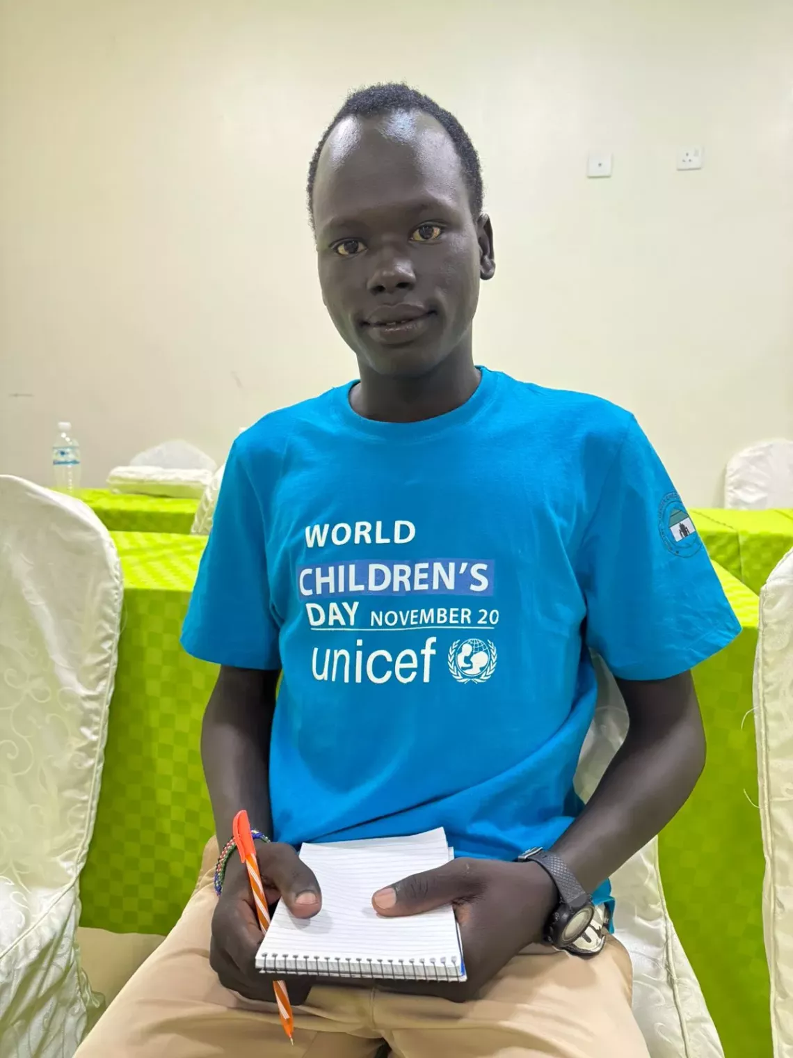 Wisdom a UNICEF Young Reporter is photographed in Juba South Sudan